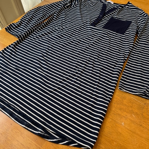 Ekouaer Lounge wear  Long Sleeve Button Down v neck Sleepwear dress, Size L - Picture 3 of 11